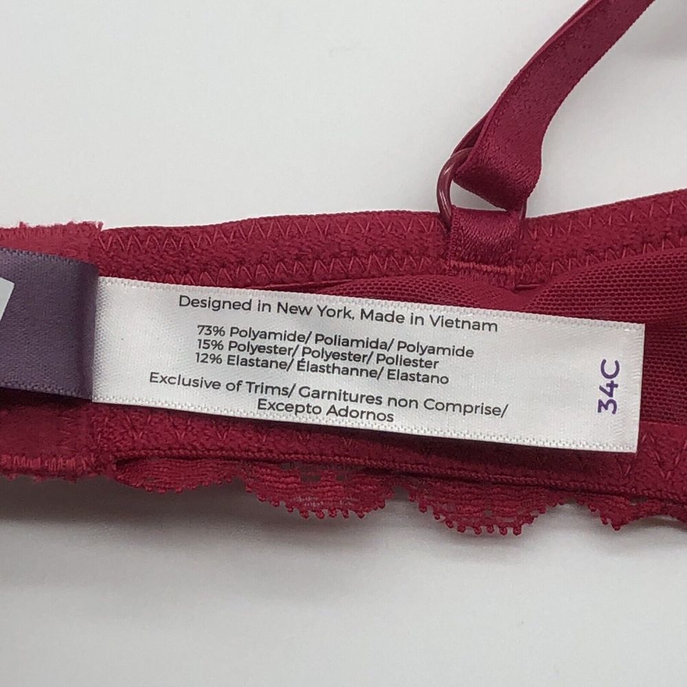 Adore Me Kati Contour Demi Bra Red Blue Floral Underwire Size 34C NWT - Picture 8 of 8